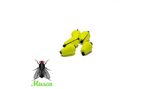 MUSCA Teardrop Mousse Jaune Petit - Pêche Mouche